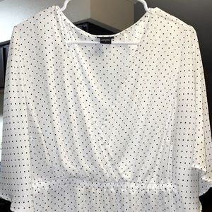 TORRID White & Black Polka Dot Shirt